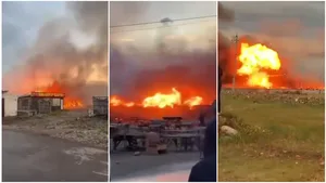 В Сокулуке горит новый скотный рынок. Слышны взрывы (обновлено, видео)