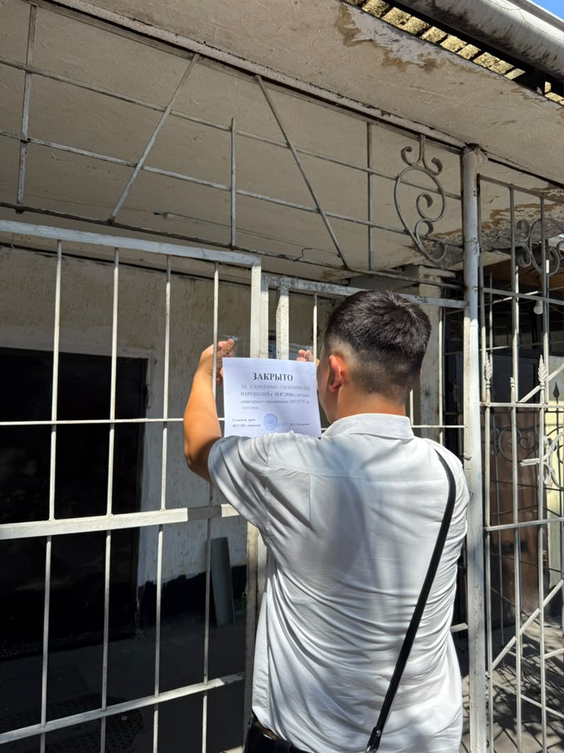 В районе Ошского базара в Бишкеке закрыли девять точек общепита