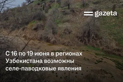 С 16 по 19 июня в регионах Узбекистана возможны селе-паводковые явления