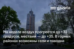 На неделе воздух прогреется до +33 градусов, местами — до +35. В горных районах возможны сели и паводки