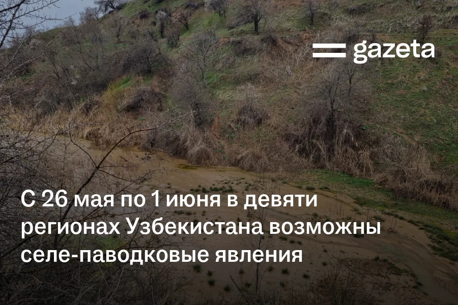 С 26 мая по 1 июня в девяти регионах Узбекистана возможны селе-паводковые явления