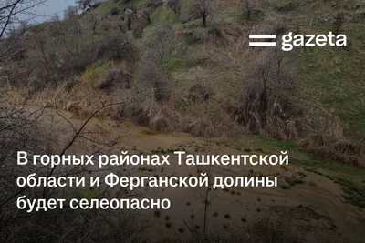 В горных районах Ташкентской области и Ферганской долины будет селеопасно