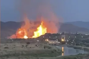 В Дагестане взрывы и пожар на магистральном газопроводе
