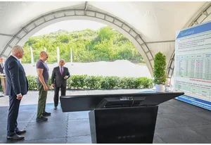 Президент Ильхам Алиев принял участие в открытии гидроэлектростанций на реке Хочаз в Лачине