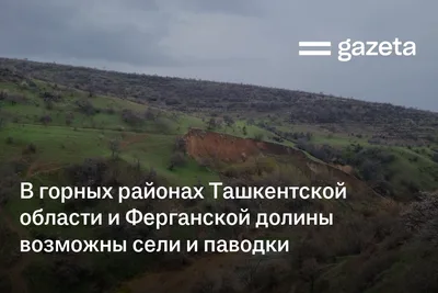 В горных районах Ташкентской области и Ферганской долины возможны сели и паводки