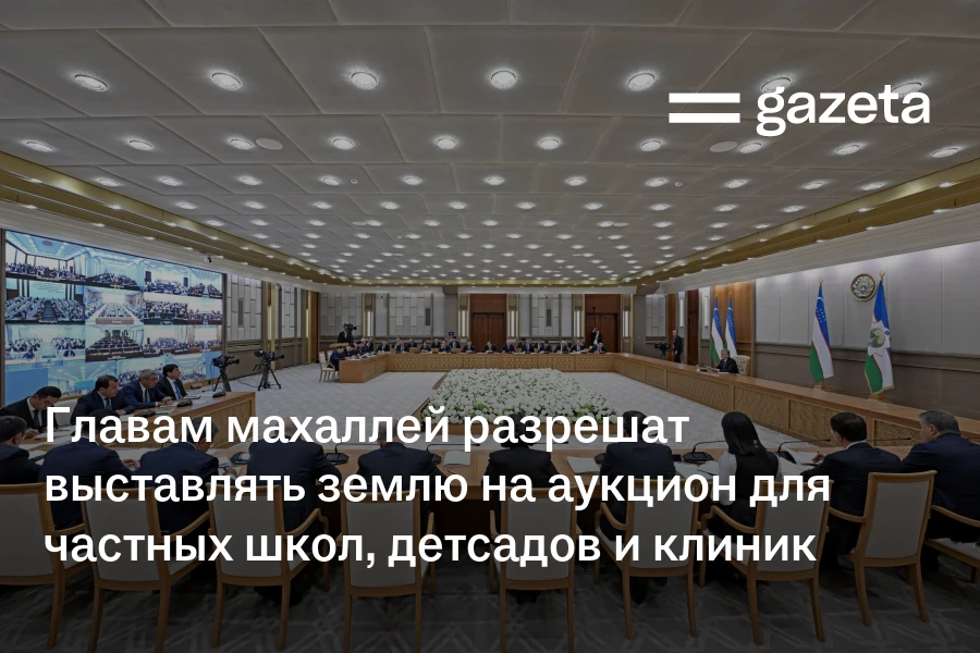 Главам махаллей разрешат выставлять землю на аукцион для частных школ, детсадов и клиник