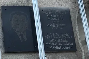 В Бишкеке мемориальную доску академику Аману Мамытову перекрывают новым фасадом