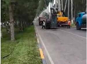 Начат очередной этап ремонт дороги до аэропорта "Манас"