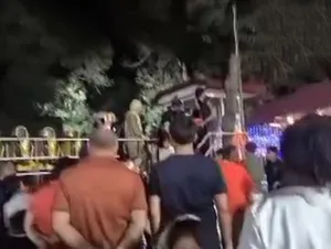 В Джизаке рухнул аттракцион с людьми. Пострадали четыре человека. Видео